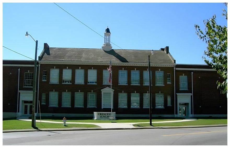 Red-brick building with central entrance.